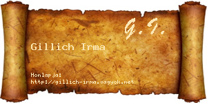 Gillich Irma névjegykártya