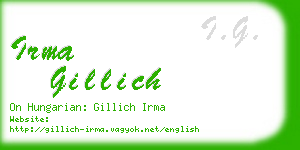 irma gillich business card
